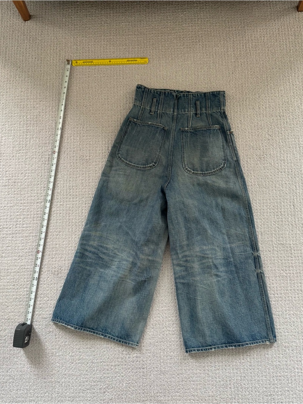 Celine Wide Leg High Rise Jeans Faded Blue 26 - Picture 7 of 12